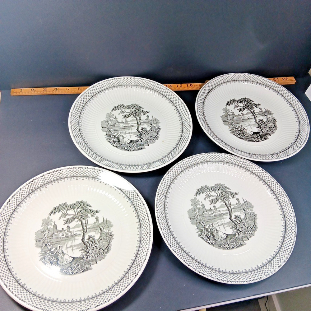 4 X Minuet Real English Ironstone Wm Adams & Sons Micratex 10”Dinner Plates